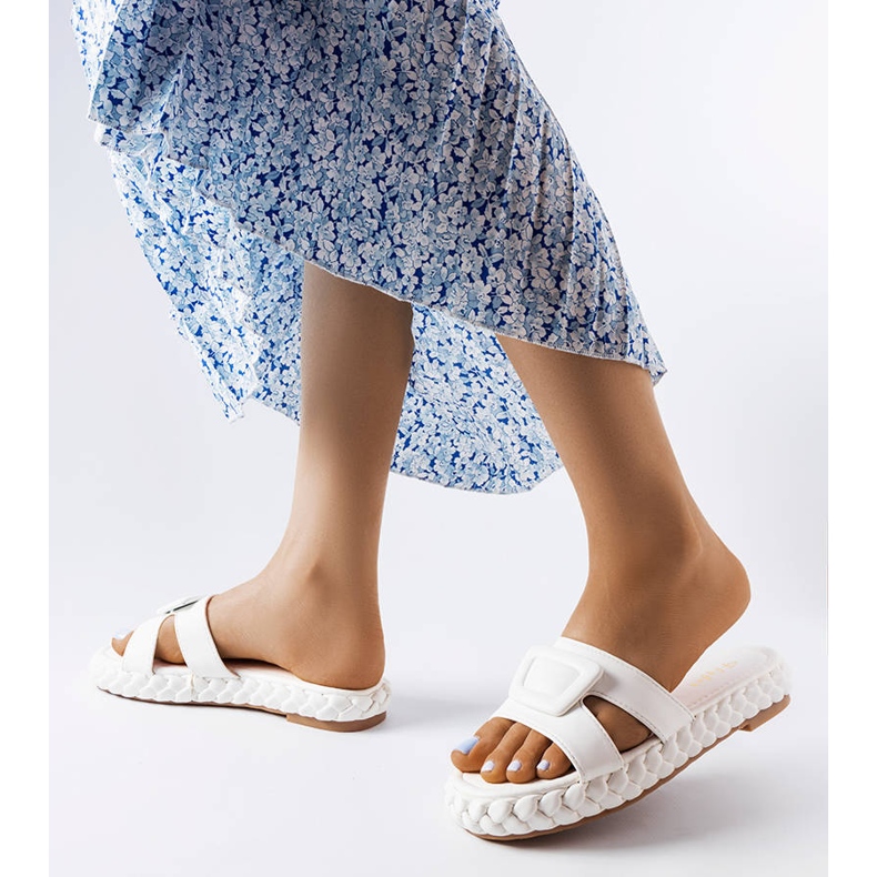 Francesco bijele papuče na platformu bijela 2