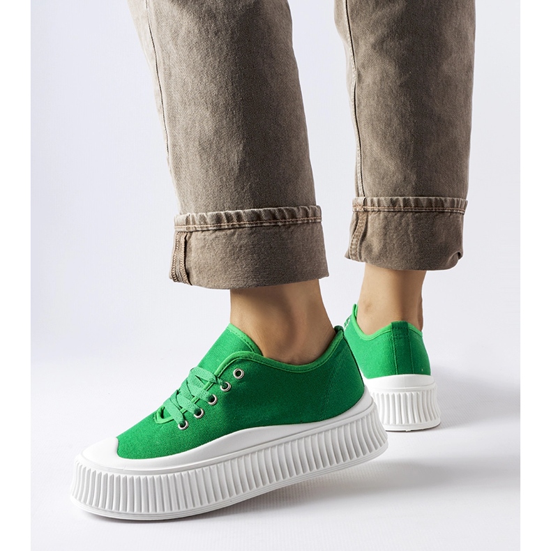 Zelene Rina tenisice s platformom zelena 1