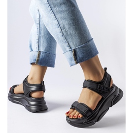 Crne sportske sandale na Tampa platformi crna 1