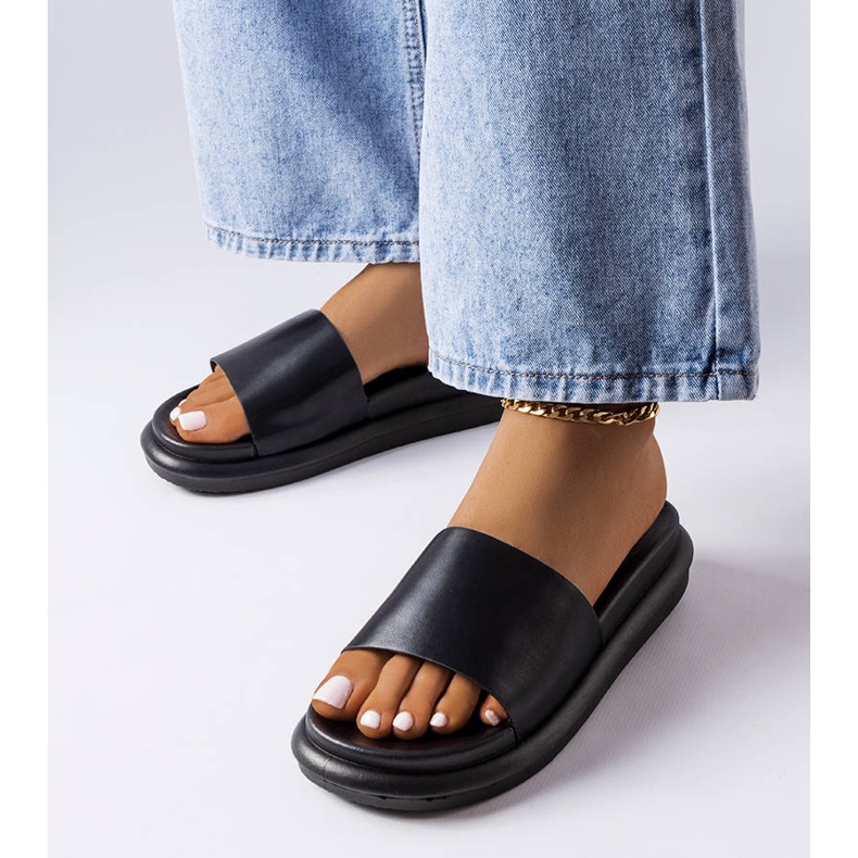 BM Crne papuče na Paquette platformi crna 1