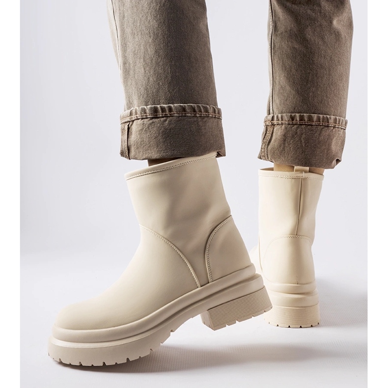 Inna Bež gležnjače Clotilde s gumenom izolacijom 1