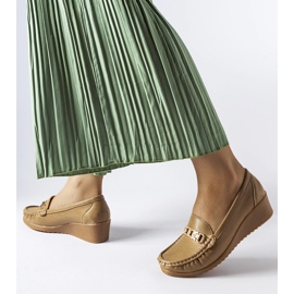 Smeđe mokasine s klinastim kopčama iz Lerina bež 1