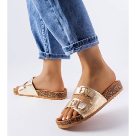 Zlatne japanke s potplatom od Cincinna pluta zlatni 2