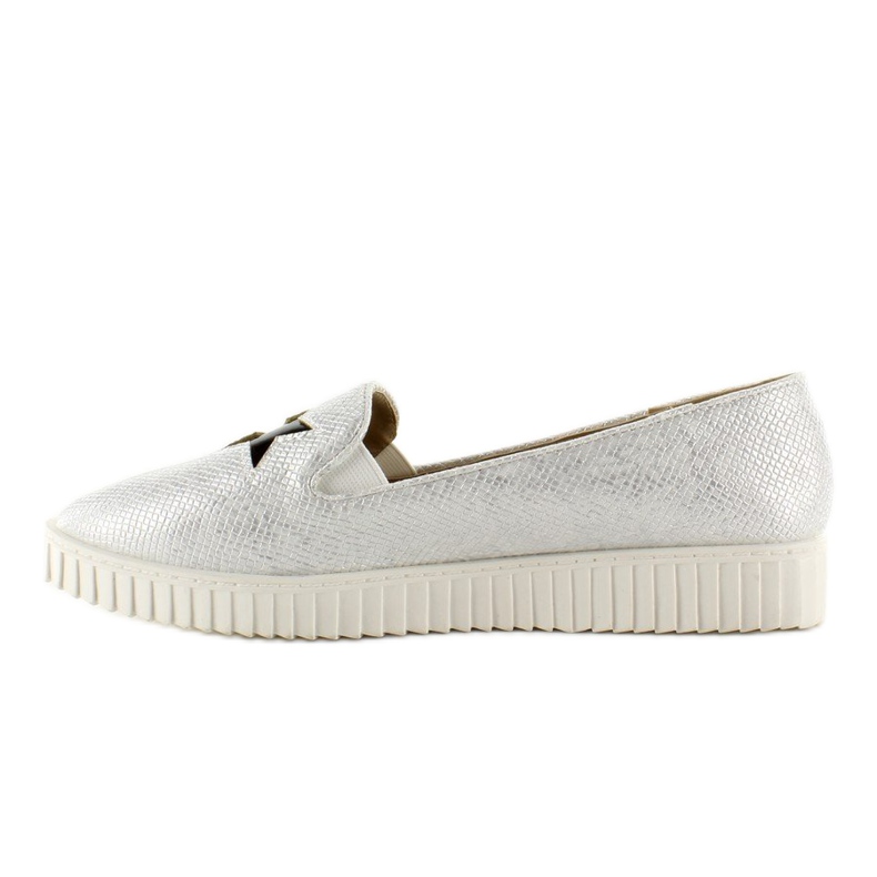 Tenisice sa zvjezdicama, visoki potplat FE454 Bała bijela crna siva 1