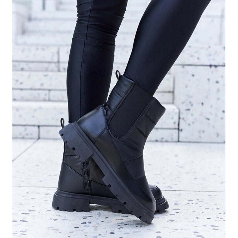 Crne izolirane Galvani čizme za snijeg crna 2