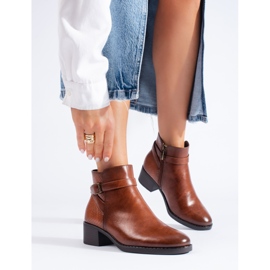 W. Potocki Potocki crne ženske gležnjače na visoku petu smeđa 1