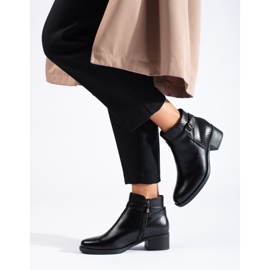 W. Potocki Potocki crne ženske gležnjače na visoku petu crna 2