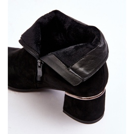 PE1 Ženske čizme na visoku petu od brušene kože crne Mebassa crna 2