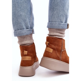 Ženske čizme za snijeg od brušene kože Maciejka 06257-29 smeđe smeđa 1