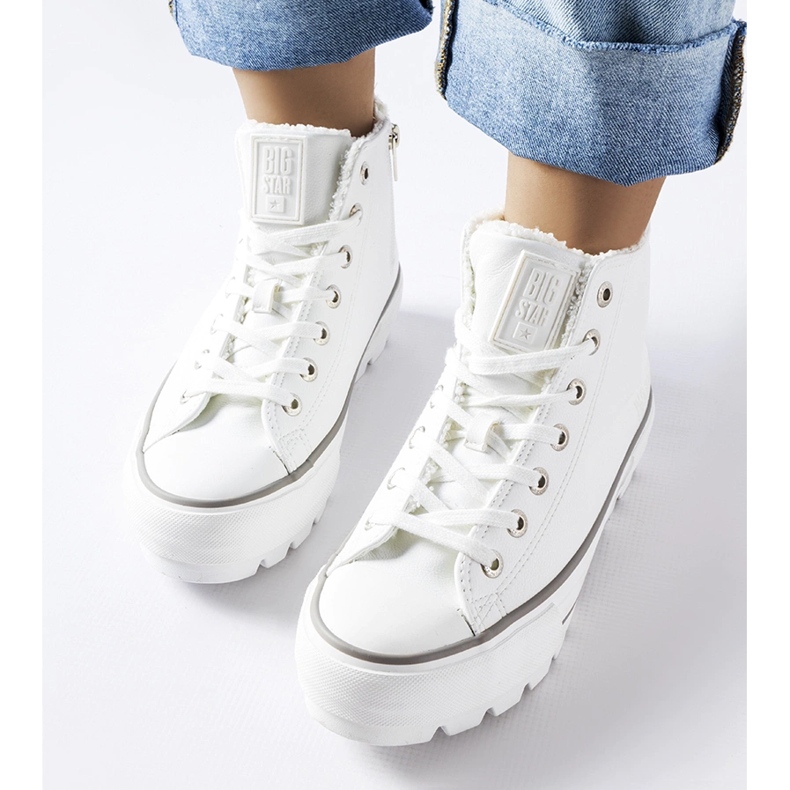 Bijele visoke tenisice Big Star MM274037 Bijele bijela 1