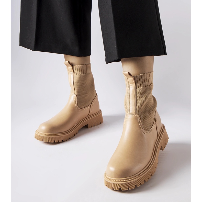 Bež čizme od eko brušene kože Big Star MM274542 1