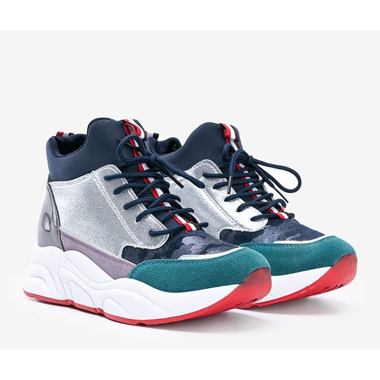 Mornaričke tenisice na debelom potplatu Cassadi tamnoplava višebojan 1