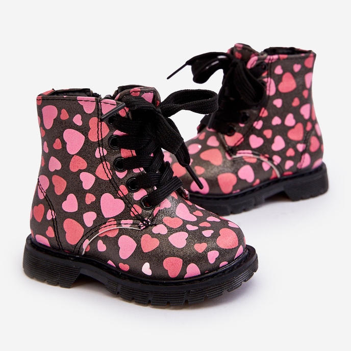 Izolirane dječje gležnjače s patentnim zatvaračem, crna i ružičasta Dolida crno 1