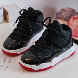 Dječje sportske cipele na vezanje crne i crvene Darina crno 1