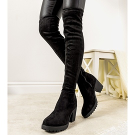 Crne čizme na izoliranom stupu Pakunsso crna 1