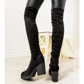 Crne čizme na izoliranom stupu Pakunsso crna 2