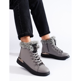 Sive izolirane Shelovet gležnjače na vezanje siva 1