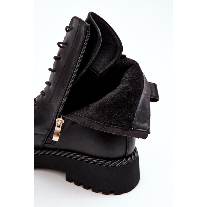 Ženske radničke čizme s ukrasom crne S.Barski MR870-68 crno 2