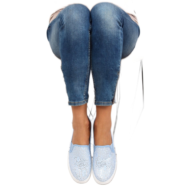 Slip-on pastele od čipke XIN07P Svijetlo plava 2