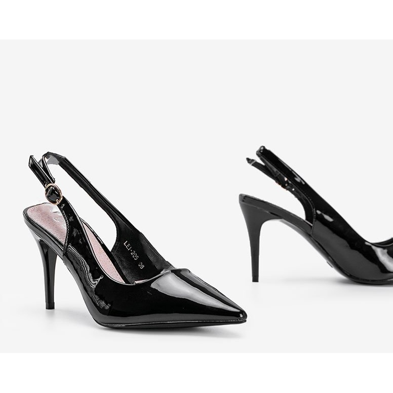 Crne pumpe lakirane na remenu Cindy crna 1