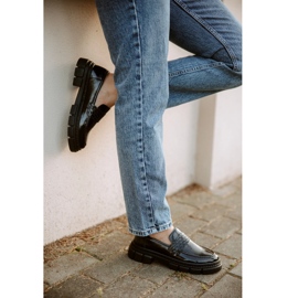 WASAK Ženske kožne natikače 0706, crne, sa debelim đonom crna 1