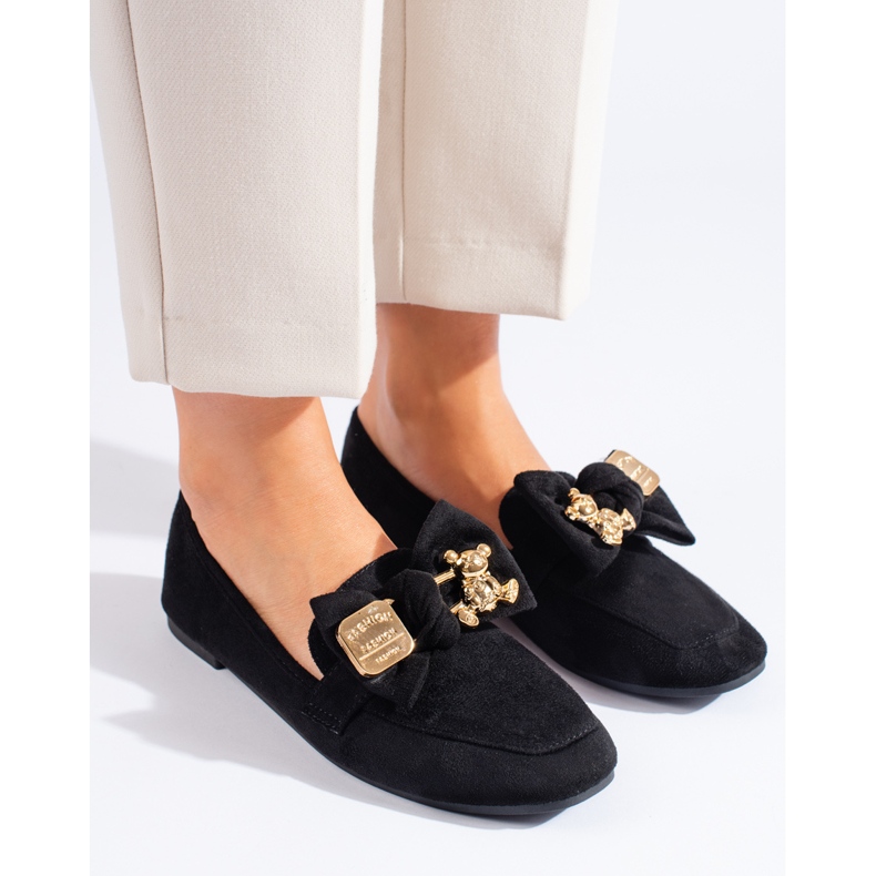 Shelovet ženske mokasine od crne brušene kože crno 1