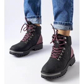 Crno-bordo čizme Big Star MM274318 crna 1