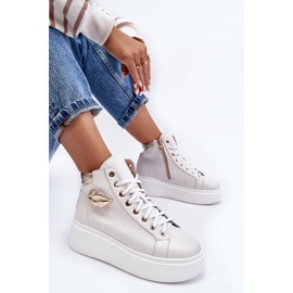 Ženske visoke zip tenisice Lemar bijele Katerin bijela 2