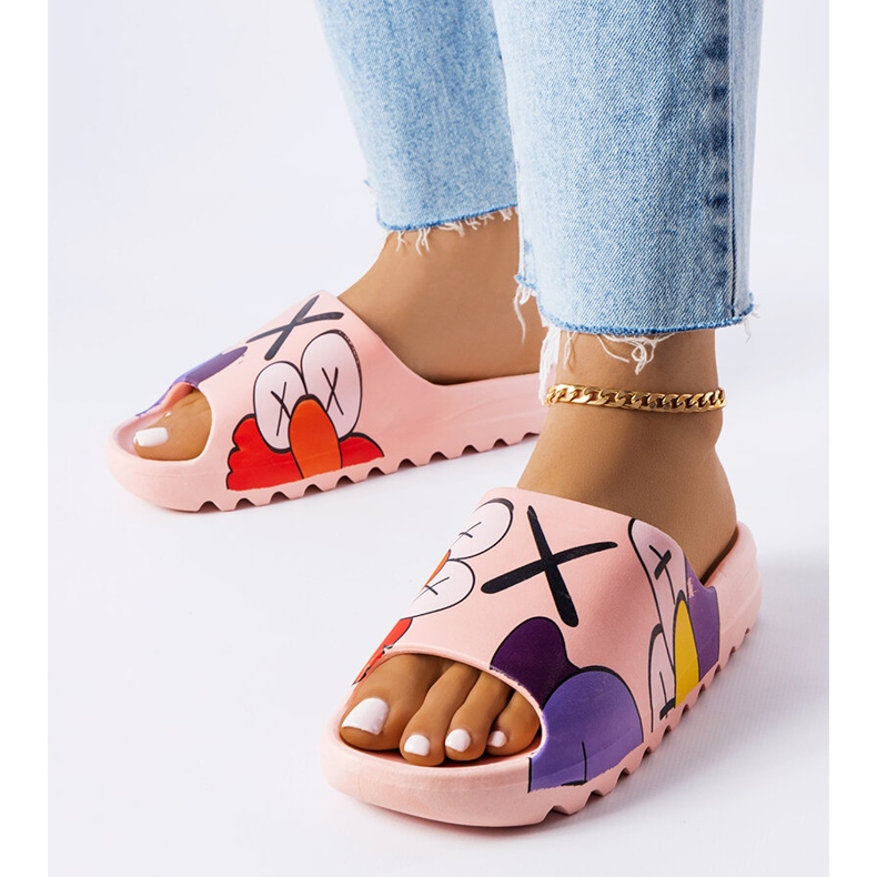 Ružičaste japanke s gazištima i Lindale printom ružičasta 1