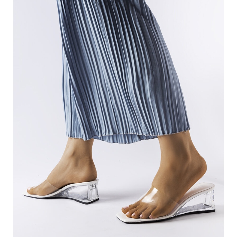 Bijeli prozirni Wyatt klizači bezbojan 1