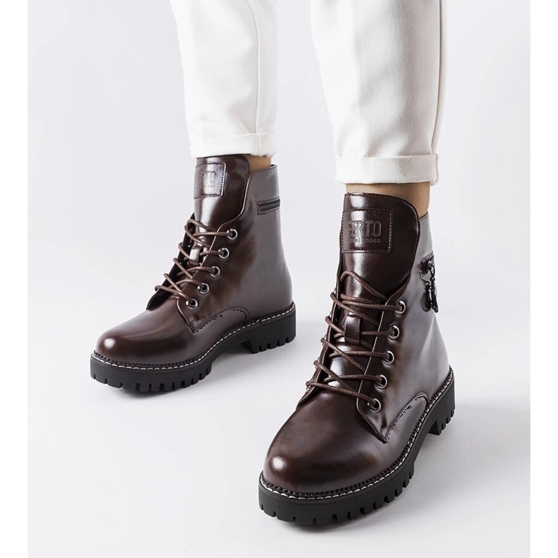 Eloisa smeđe radnice na vezanje smeđa 1