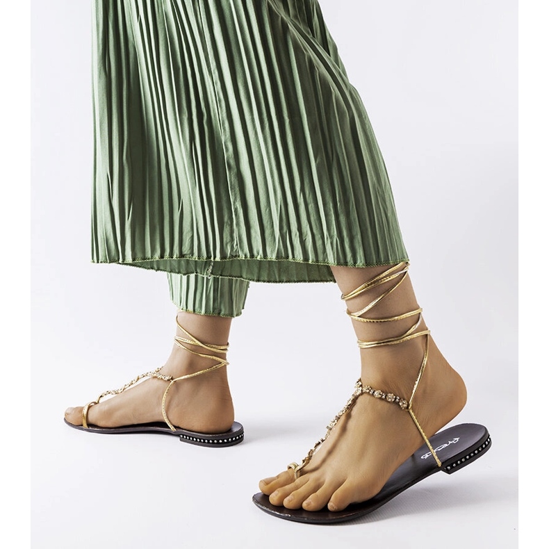 Zlatne sandale sa kamenčićima iz Troghija zlatni 1