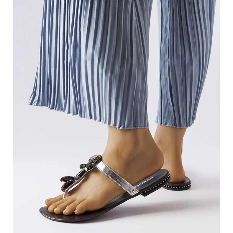 Zarattini srebrne elegantne japanke srebro 1