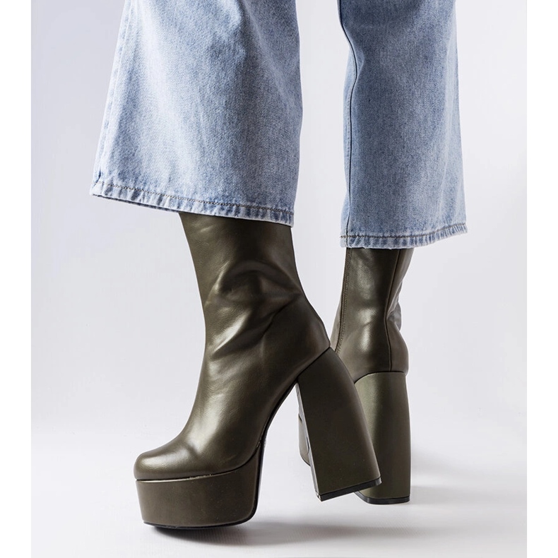 Baratti zelene čizme na visoku petu zelena 1