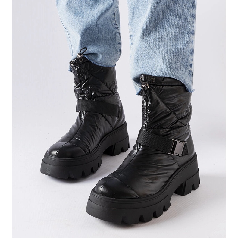 Ambretta crne lakirane čizme za snijeg crna 2