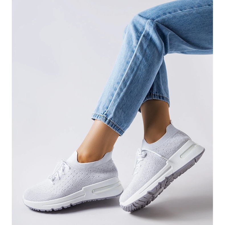 Inna Bijele tenisice ukrašene srebrnim koncem iz Randolpha bijela 1