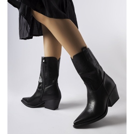 Crne kaubojske čizme s ukrašenim Leopardi gornjištem crno 1