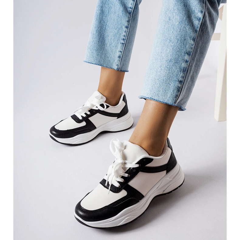 Crno-bijele cipele s detaljima od zmijske kože iz Diega bijela 1