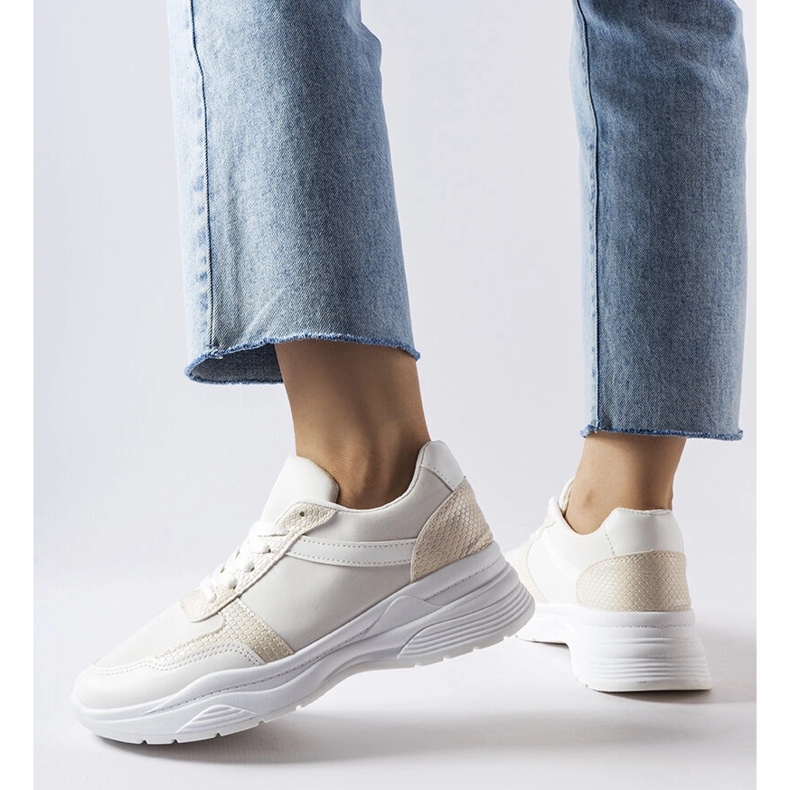 Bijele tenisice s detaljima od zmijske kože iz Diega bijela 1