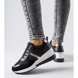 Inna Crne i srebrne tenisice na wedge iz Titusvillea crno 1