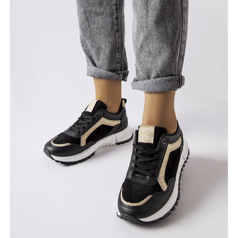 Inna Crne tenisice sa svjetlucavim ukrasima marke Busso crna 1