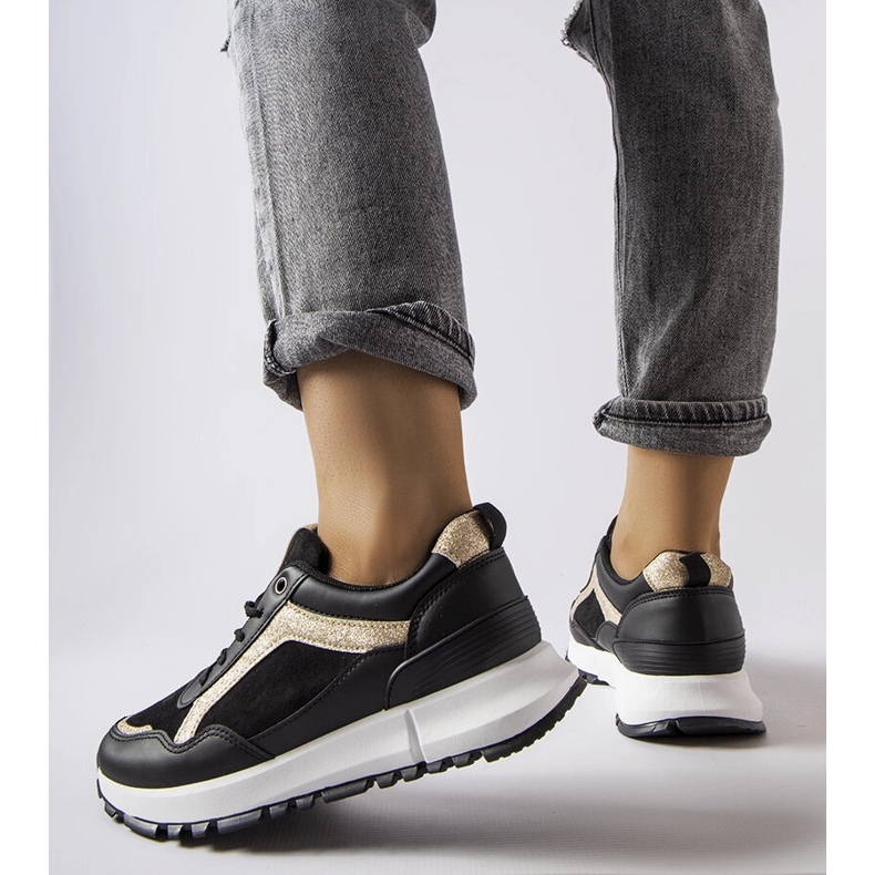 Inna Crne tenisice sa svjetlucavim ukrasima marke Busso crna 2