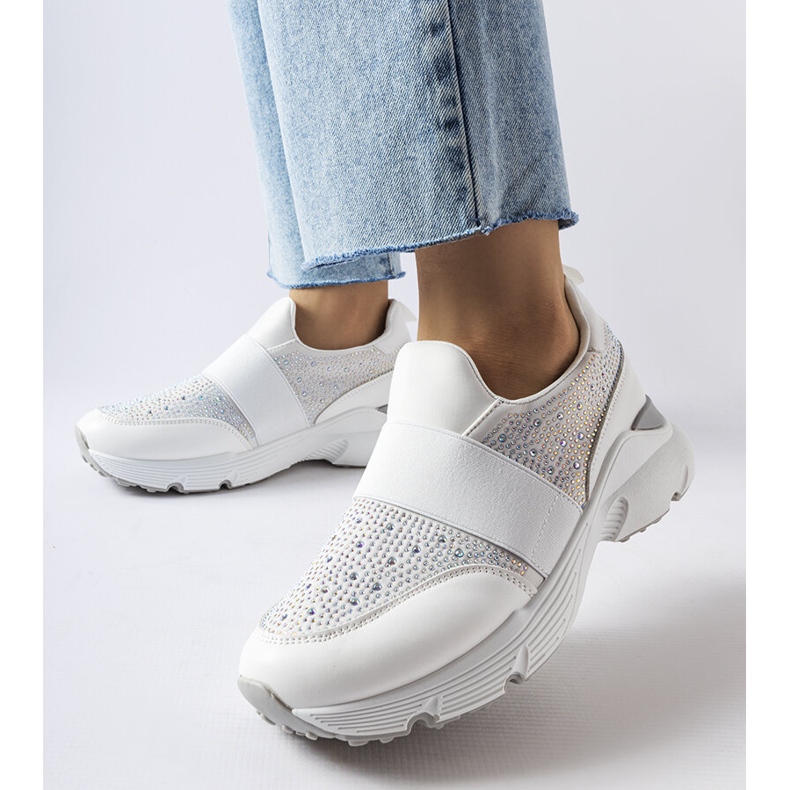 Bijele tenisice sa srebrnim Milea ukrasima bijela 1