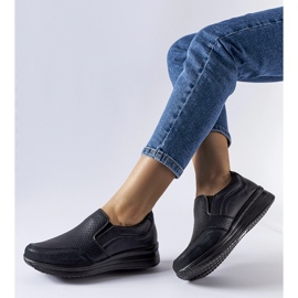 Crne ažurne tenisice na wedge Rhéaume crna 1