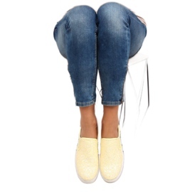 Moderan elegantan slipony 788-26 Žuta žuta boja 2