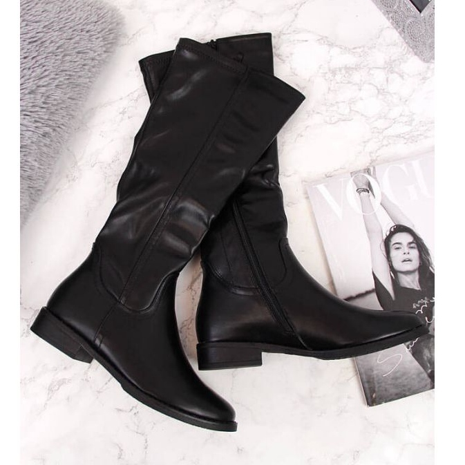 Jezzi W JEZ265 izolirane čizme s ravnom petom, crne crno 2