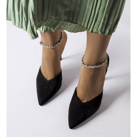 Claude crne sandale s petom od kamenčića crno 1