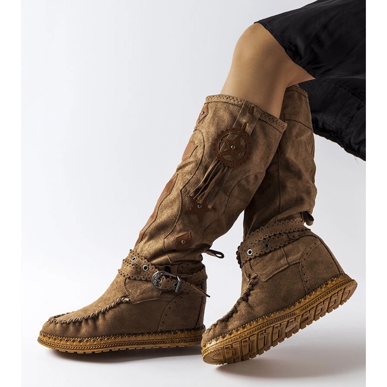 Inna Tamno smeđe boho čizme iz Putignana smeđa 1