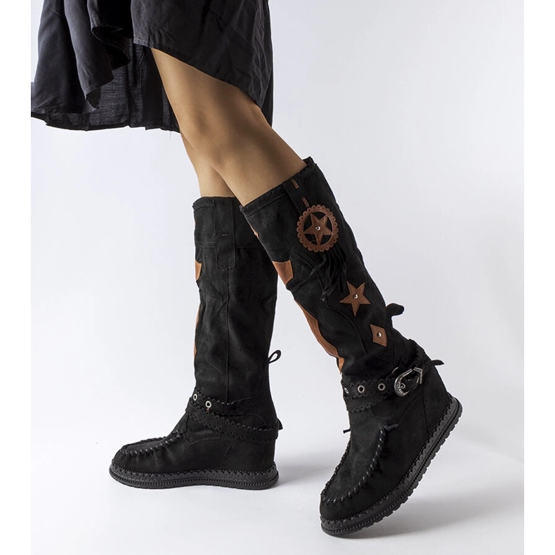 Inna Crne čizme u boho stilu iz Putignana crna 1