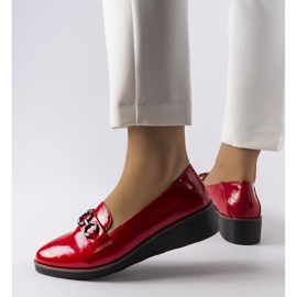 Inna Crvene lakirane mokasine na klin od Erin crvena 1